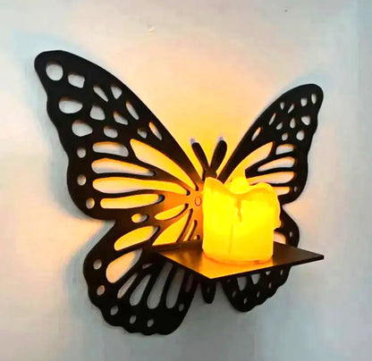 Butterfly Wall Candle Holder Set – 3 Pieces | Candles Included