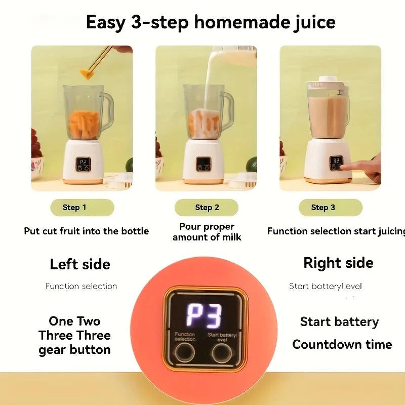 Rechargeable Portable Juicer With Digital Display