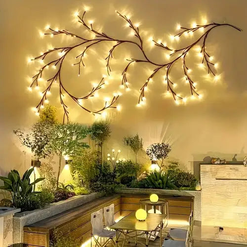 LED Branch Rattan Strip Lights — 8 Modes Warm Fairy Lights 1.6 Metre 72