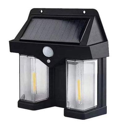 Double Head Antique Solar Wall Lamp with Motion Sensor Waterproof