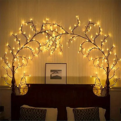 LED Branch Rattan Strip Lights — 8 Modes Warm Fairy Lights 1.6 Metre 72