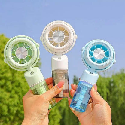 Aqua Breeze™ Rechargeable Mini Mist Cooling Fans | 3 Speed Modes | Type C Charging