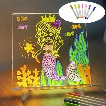 DIY LED Writing Board – Acrylic Notepad with Stand & Reusable Colorful Pens
