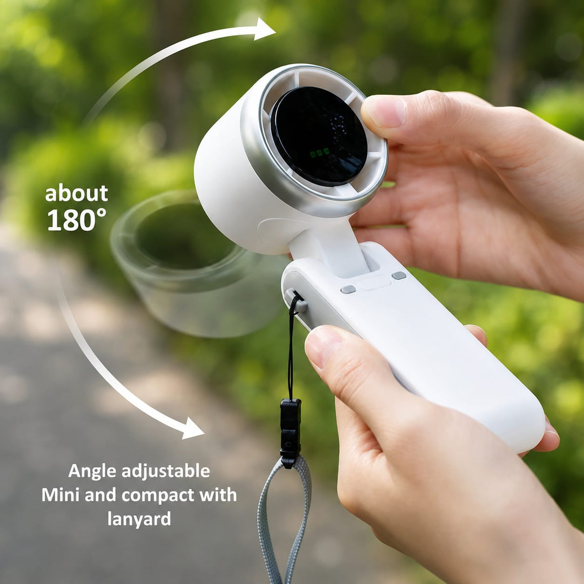 Handheld Folding Turbo Fan with 5-Speed Adjustment