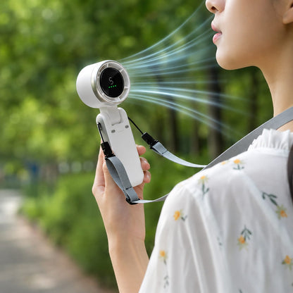 Handheld Folding Turbo Fan with 5-Speed Adjustment