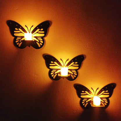 Butterfly Wall Candle Holder Set – 3 Pieces | Candles Included