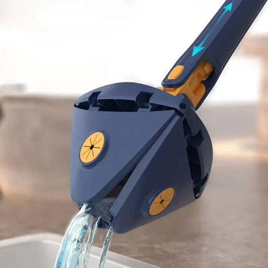 Triangle Extendable Cleaning Mop, 360° Rotatable Squeeze Mop, Multipurpose Cleaning Brush