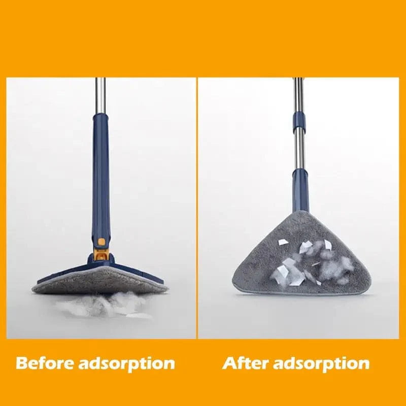 Triangle Extendable Cleaning Mop, 360° Rotatable Squeeze Mop, Multipurpose Cleaning Brush