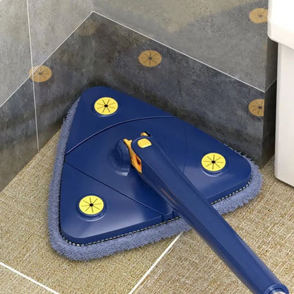 Triangle Extendable Cleaning Mop, 360° Rotatable Squeeze Mop, Multipurpose Cleaning Brush