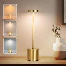 Long Neck Metal Touch Sense LED Lamp – Modern Minimalist Design, USB Rechargeable 3 Dimmable Light Modes