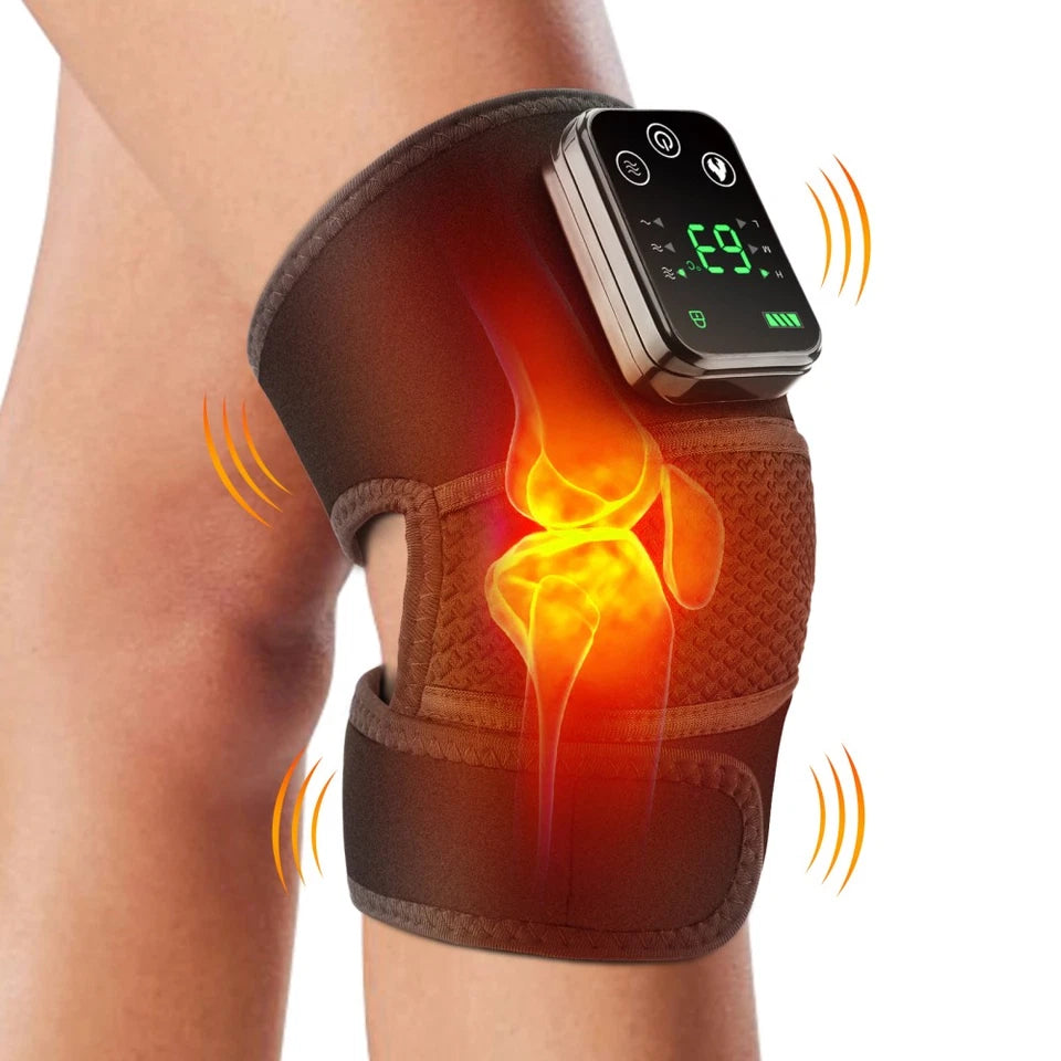 Electric Knee Massager Heated Vibration Joint Brace Therapy Shoulder Pain Relief