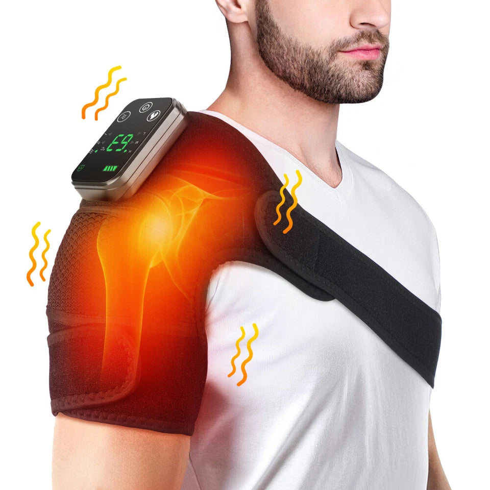 Electric Knee Massager Heated Vibration Joint Brace Therapy Shoulder Pain Relief