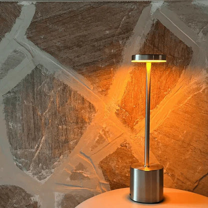 Long Neck Metal Touch Sense LED Lamp – Modern Minimalist Design, USB Rechargeable 3 Dimmable Light Modes
