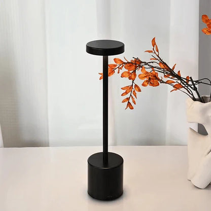 Long Neck Metal Touch Sense LED Lamp – Modern Minimalist Design, USB Rechargeable 3 Dimmable Light Modes