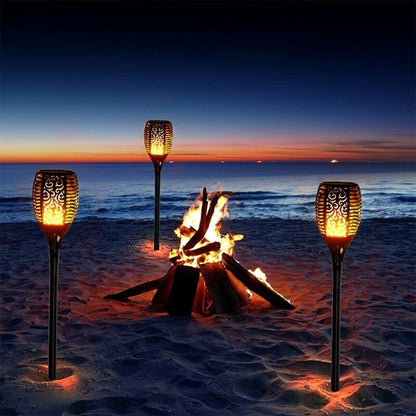 Solar Powered Flickering Flame Lawn Lights for Outdoor Decoration