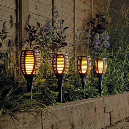Solar Powered Flickering Flame Lawn Lights for Outdoor Decoration