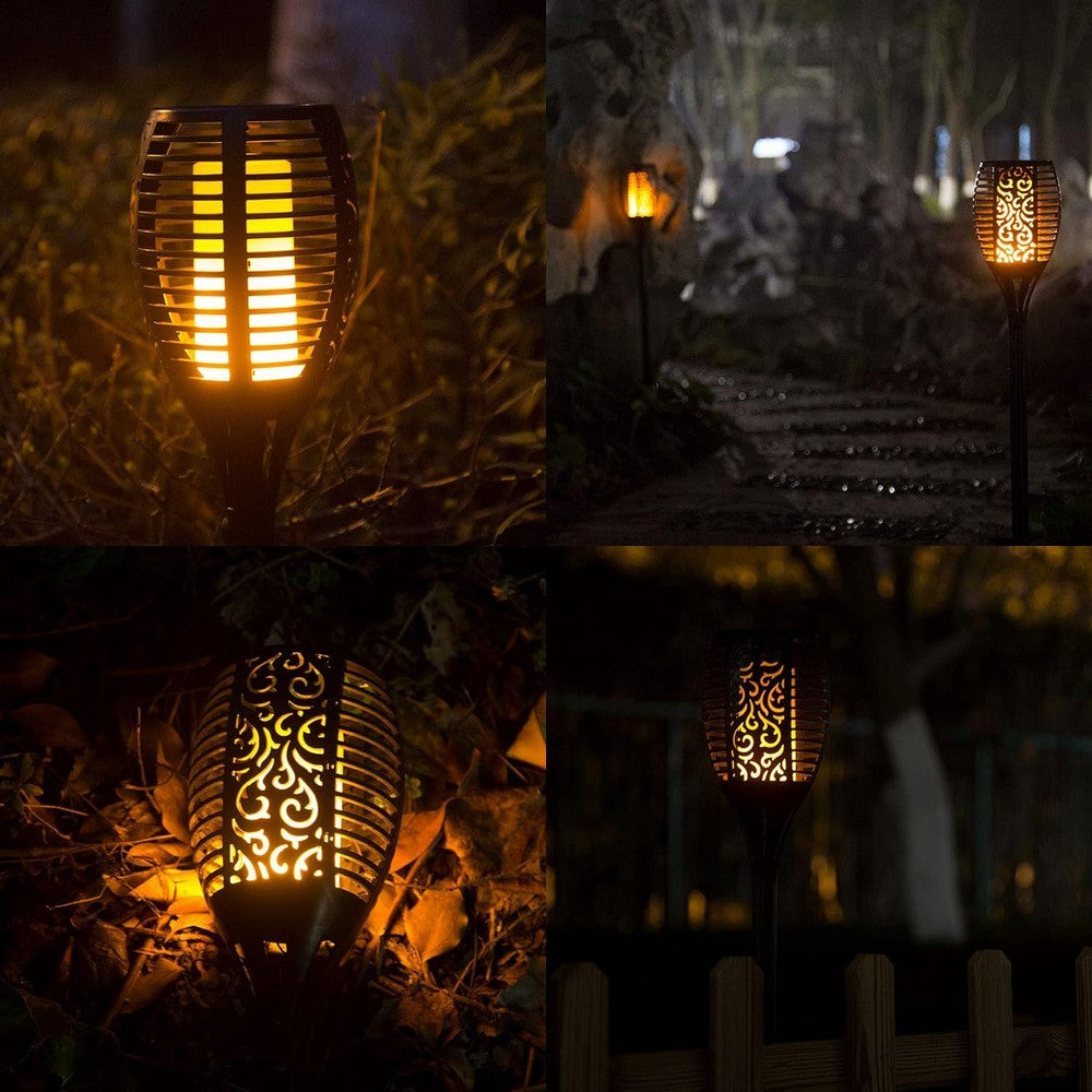 Solar Powered Flickering Flame Lawn Lights for Outdoor Decoration