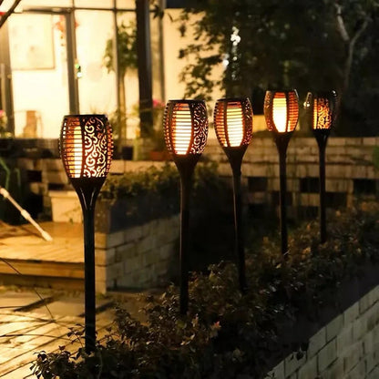 Solar Powered Flickering Flame Lawn Lights for Outdoor Decoration